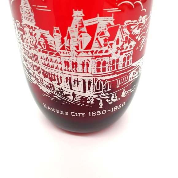 Old Union Depot Nelson Art Kansas 1850-1950 Ruby Red Juice Glass Replacement - Picture 2 of 8